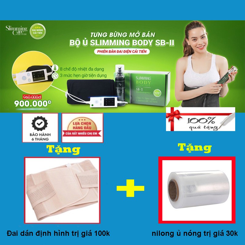 Combo Đai quấn nóng cải tiến giảm cân Slimming Body Bảo hành 6 tháng