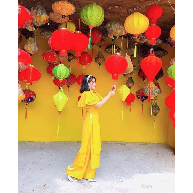 Áo Dài Tay Cánh Tiên - Long Mỹ Siêu Rẻ - Chất tơ óng mềm mại 4 tà cách điệu
