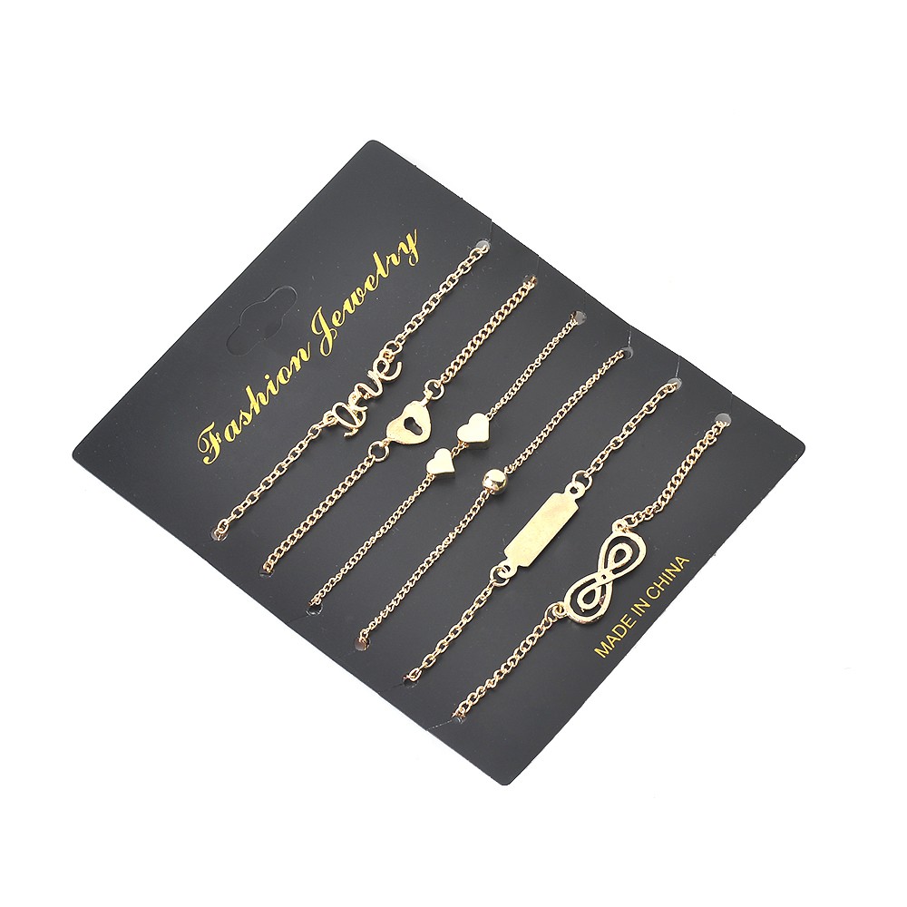 Set 5/ 6 vòng đeo tay đính đá thời trang nhiều kiểu dáng cá tính dành cho nữ