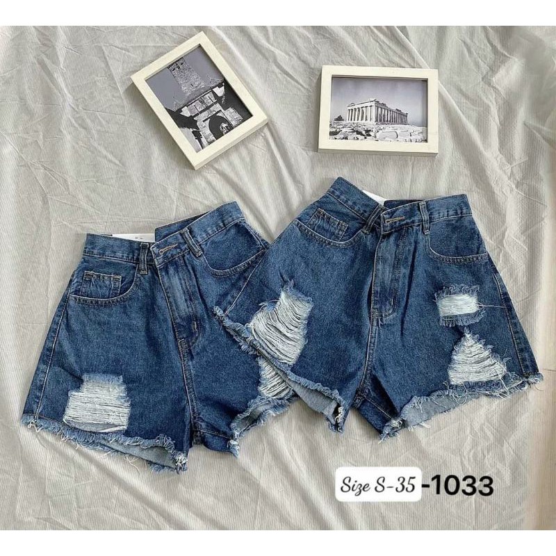 QUẦN SORT JEAN BIGSIZE RÁCH ĐẬM/NHẠT MÃ 1033 SIZE 30 ĐẾN 35