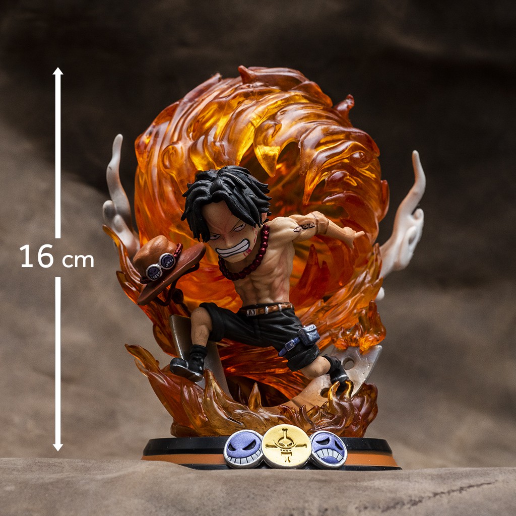 Mô hình One Piece Ace Hỏa Quyền cao 16cm, mô hình trang trí One Piece Figure Ace băng Râu Trắng