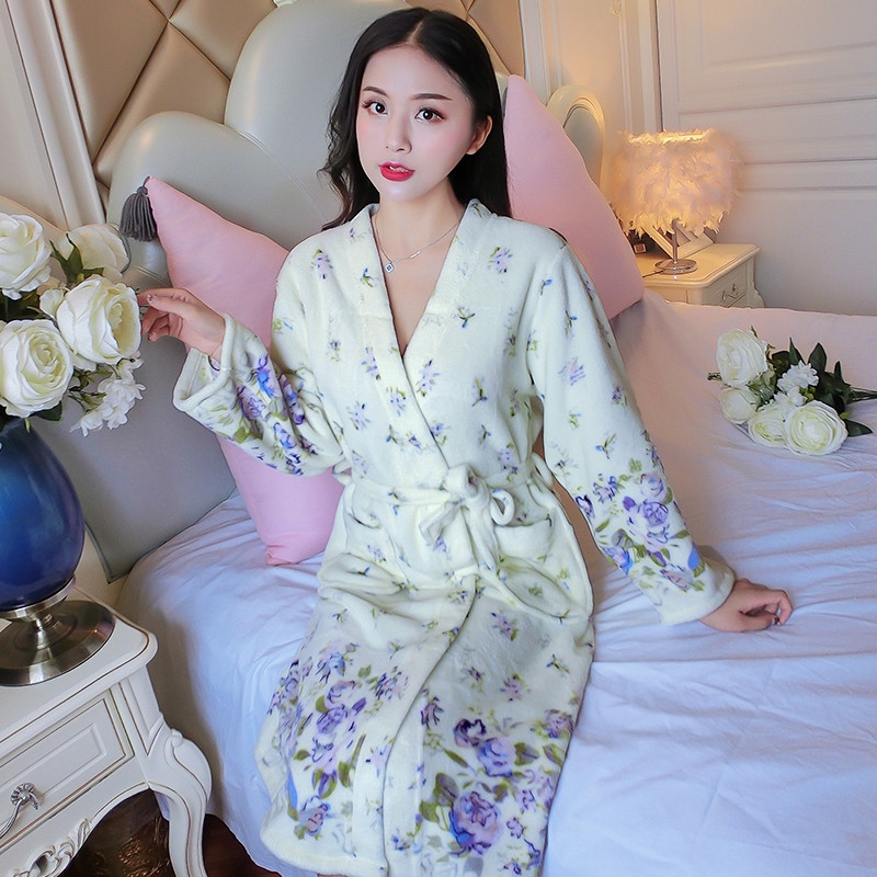 Áo Choàng Tắm Dài Tay Bằng Lông Cừu Thời Trang Dành Cho Nữ | BigBuy360 - bigbuy360.vn