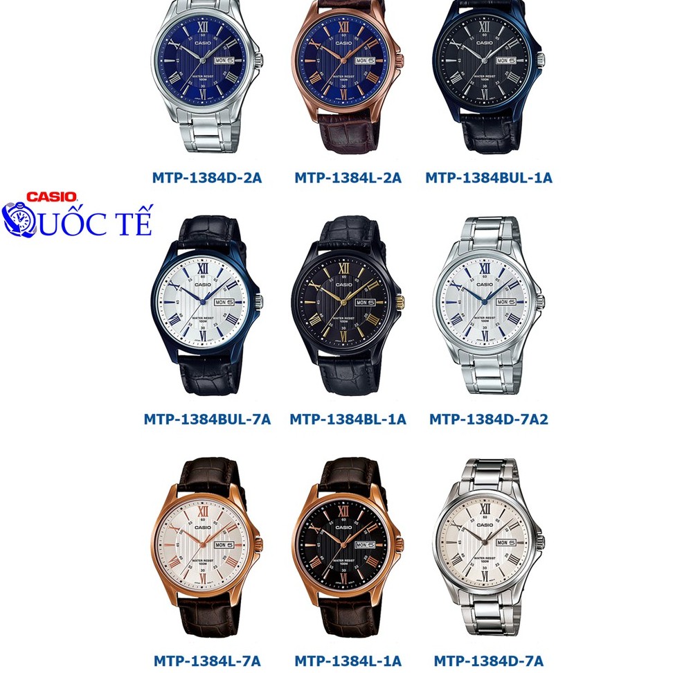 Đồng hồ nam casio ❤️ 𝐅𝐑𝐄𝐄𝐒𝐇𝐈𝐏 ❤️ Đồng hồ casio MTP-1384 MTP-1384D MTP-1384L MTP-1384BUL MTP-1384L-2A