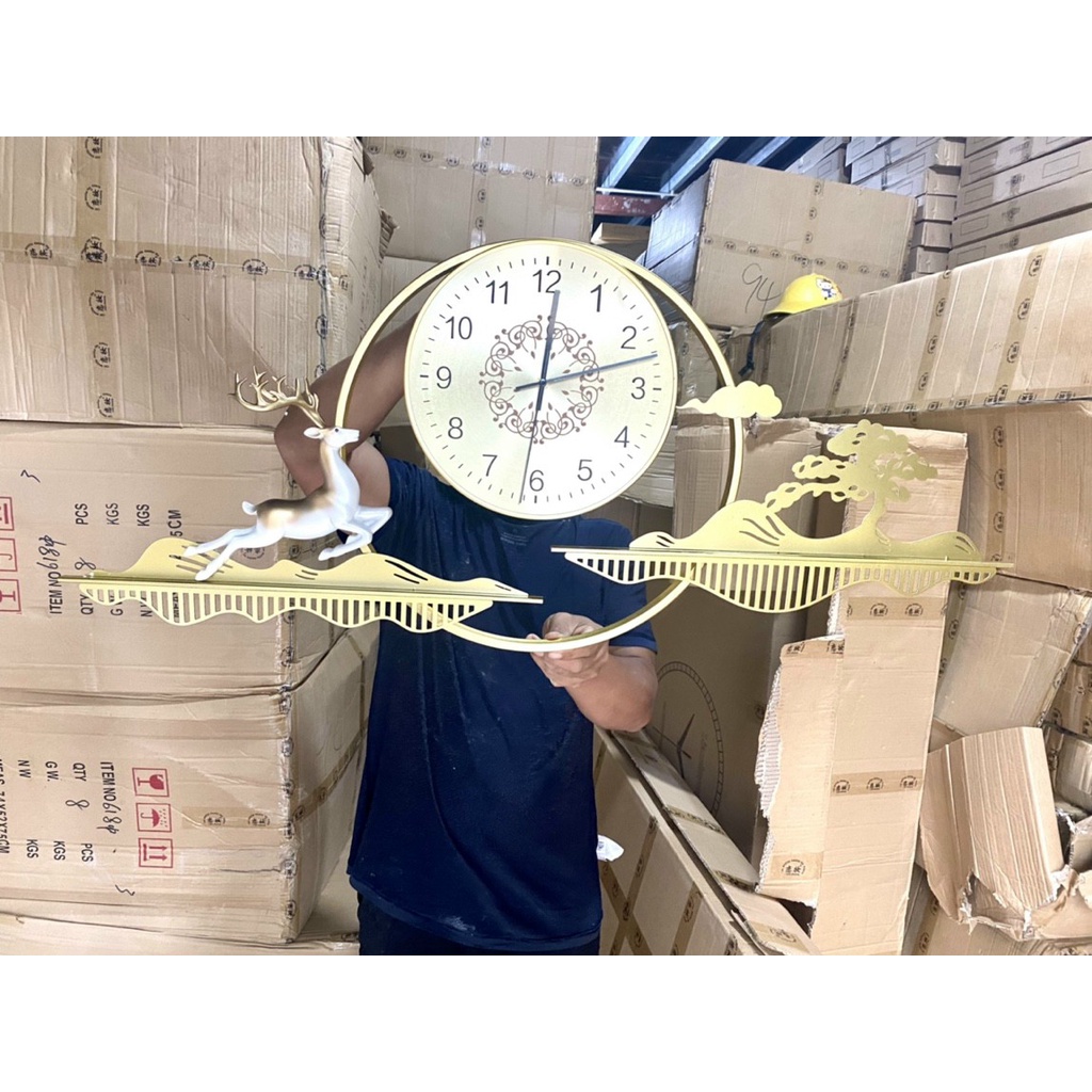 Đồng Hồ Treo Tường cao cấp-Mã 294-Kt=95x45cm-Tranh decor kim loại hiện đại đẹp,rẻ-quà tặng ý ngĩa-bh 5 năm