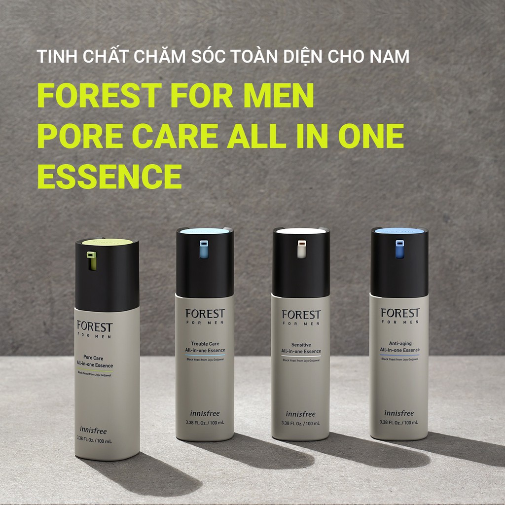 Tinh chất chăm sóc lỗ chân lông cho nam innisfree Forest For Men Pore Care All-in-one Essence 100ml