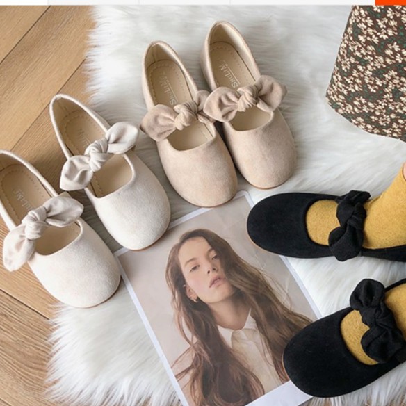 [SẴN 1 SỐ SỈZE ] Giày búp bê quai nơ da lộn phong cách nữ sinh Hàn Quốc - Thebluehouse | BigBuy360 - bigbuy360.vn