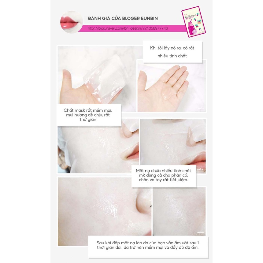 Mặt nạ giấy dưỡng da Hàn Quốc Prreti Moisture Chok Chok cấp ẩm chiết xuất su hào nước trái cây tự nhiên Hatola