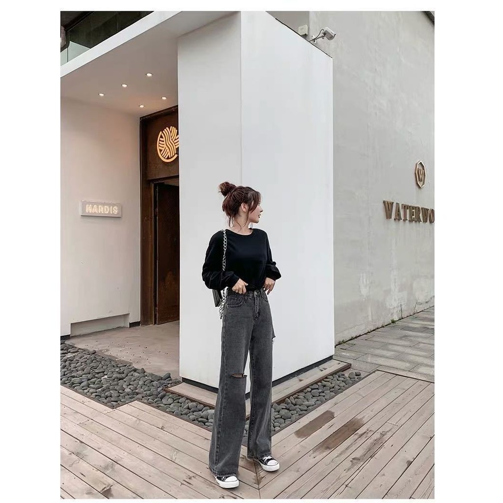 Quần Jean nữ ống rộng SIMPLE JEAN dáng suông [ VIDEO CỰC ĐỈNH!!! ] | BigBuy360 - bigbuy360.vn