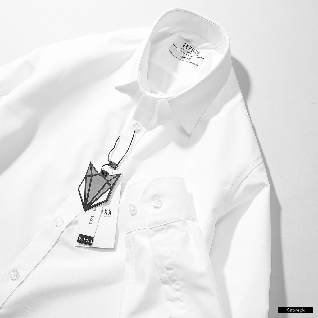 Áo sơ mi nam trắng trơn vải chống nhăn cao cấp form slimfit KSTORE SMDTDFMDTK1 | BigBuy360 - bigbuy360.vn