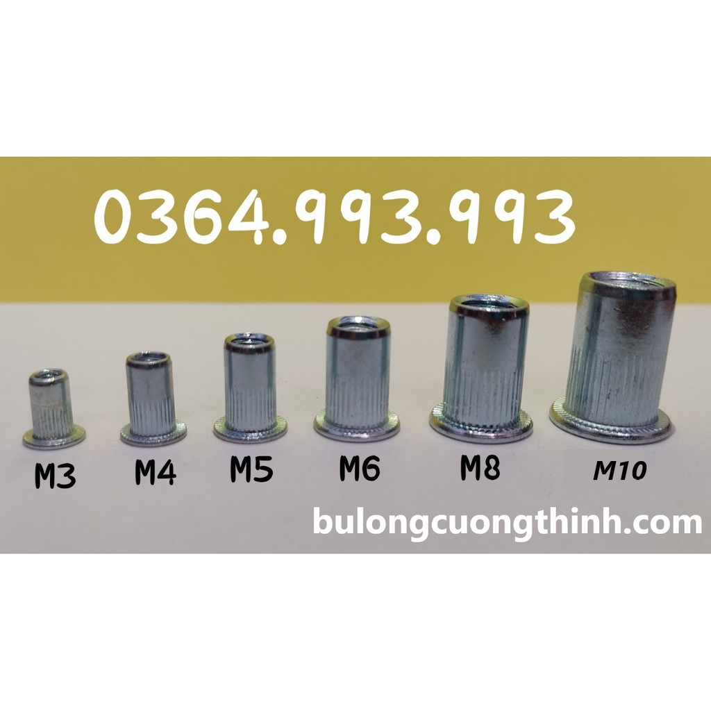 Gói 200 cái M3 M4 M5 M6 Đai ốc rút/Ecu rút/Tán rút/Chất liệu thép mạ