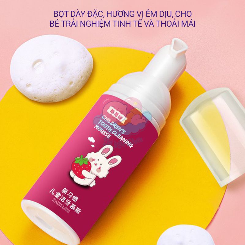 Kem đánh răng cho bé 1 tuổi nuốt được MOUSSE, dạng bọt hương thơm dịu giúp bé thích đánh răng hơn (Kem đánh răng trẻ em)