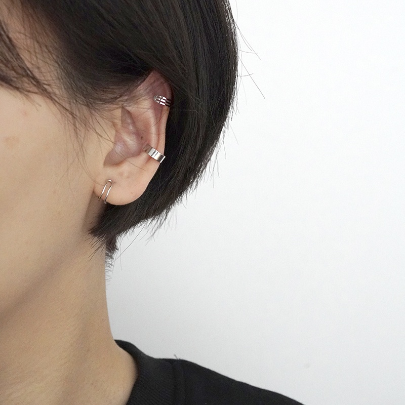 Set Khuyên Tai Nữ 3 Chiếc Kẹp Vành Tai Kiểu Dáng Đơn Giản EC26