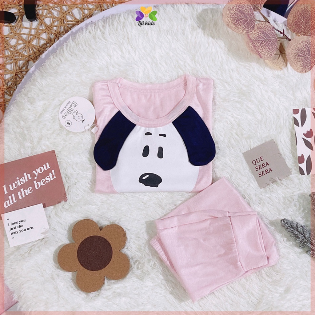 bộ dài tay cho bé gái và bé trai chất thun lạnh co dãn họa tiết đáng yêu cho bé từ 8-18kg LILIKIDS BDT05