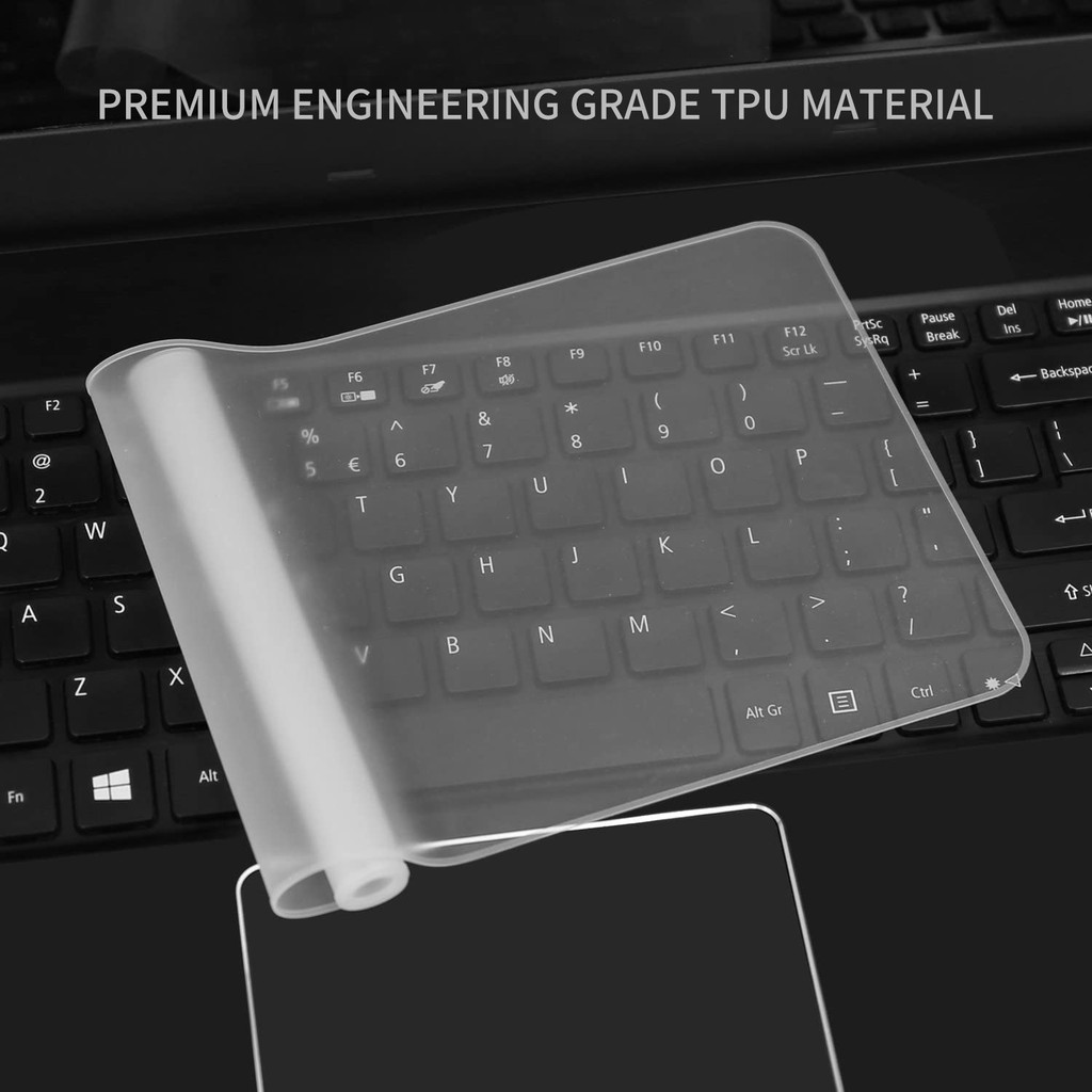 Vỏ bảo vệ bàn phím silicon siêu mỏng chống thấm nước cho máy tính xách tay Notebook 13-17inch