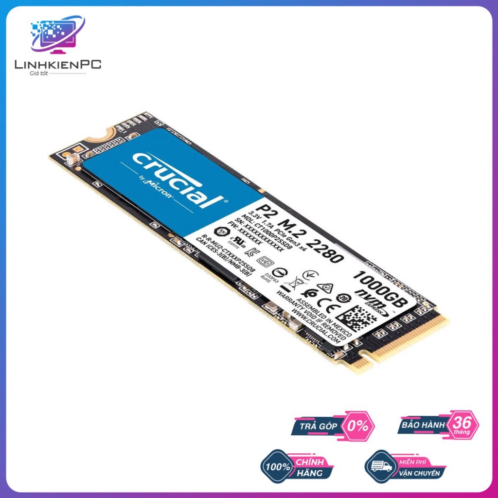 Ổ cứng SSD Crucial P2 M2 NVMe 1TB Hàng chính hãng