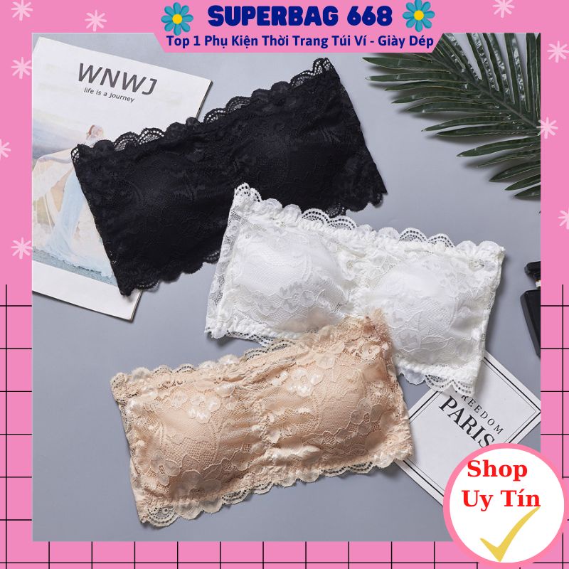 Áo bra quây ren hoa, chất liệu cao cấp, áo quây ren mặc đầm cổ sâu freesize Superbag 328