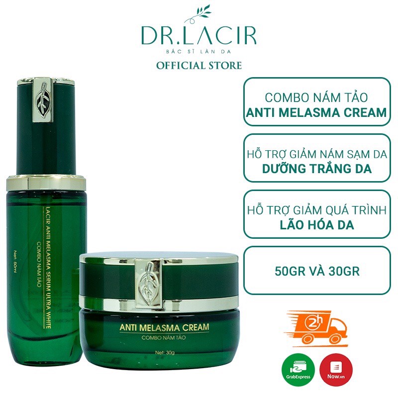 Combo Nám Tảo Drlacir-Hộp 80gram,Giúp Dưỡng Trắng Da,Làm Mờ và Ngừa Nám,Đào Thải Corticoid,phục hồi da,chống lão hóa
