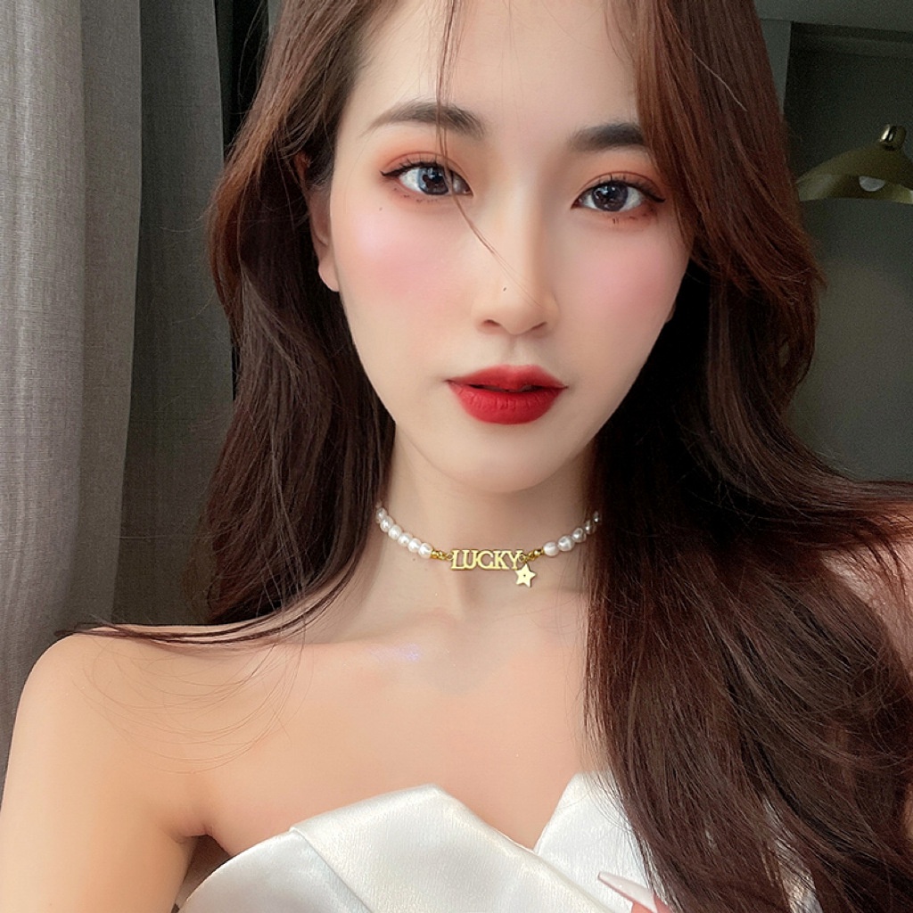 Vòng cổ Đính Ngọc Trai Giả Phong Cách Sang Trọng Thời Trang Dành Cho Nữ 2022