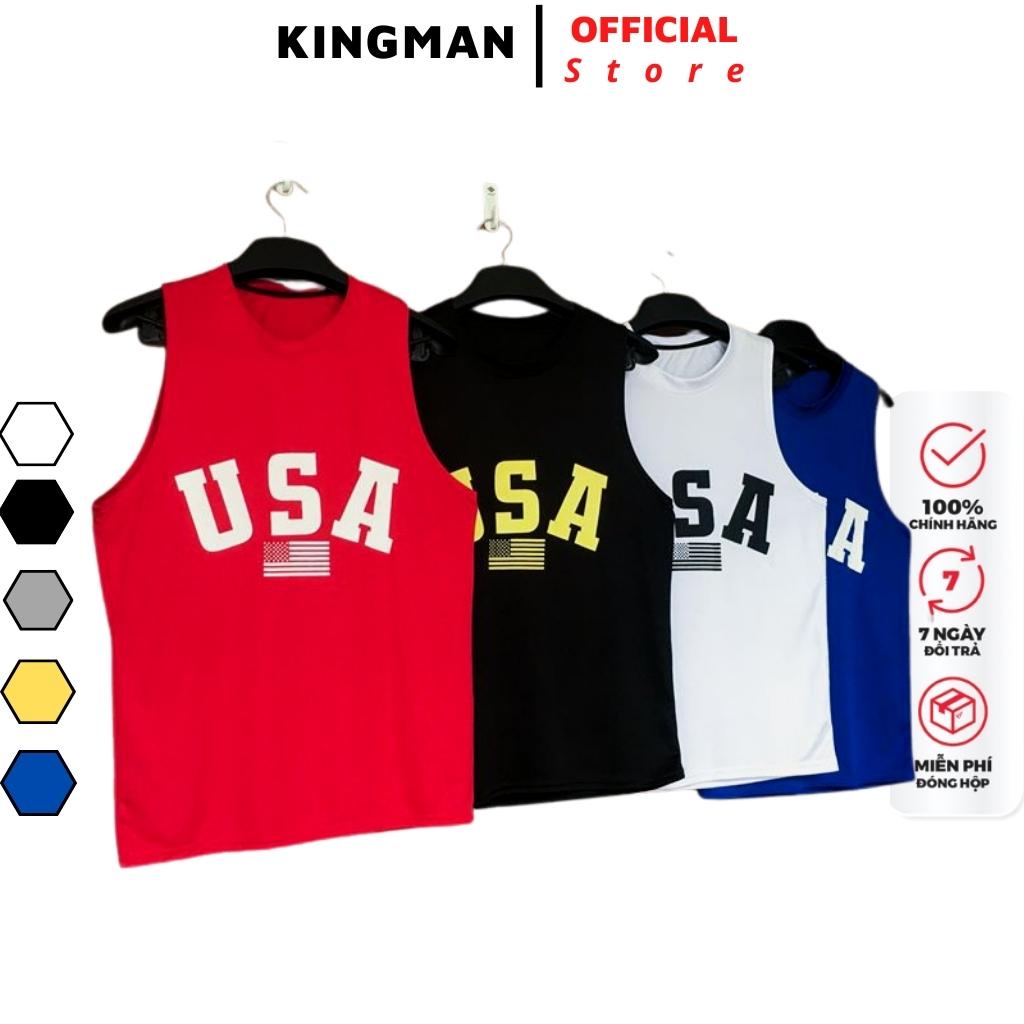 Áo thun ba lỗ nam 𝐊𝐈𝐍𝐆𝐌𝐀𝐍  chuẩn gym nữ in hình  áo tanktop nam nữ vải lụa cao cấp thoáng mát