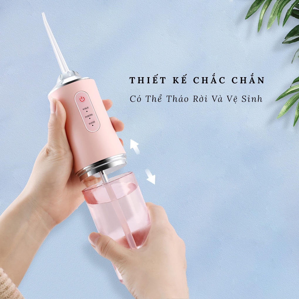 Tăm Nước, Máy Tăm Nước Cầm Tay Oral Irrigator chống nước - Tặng 4 Vòi Vệ Sinh Răng Hiệu Quả Hơn