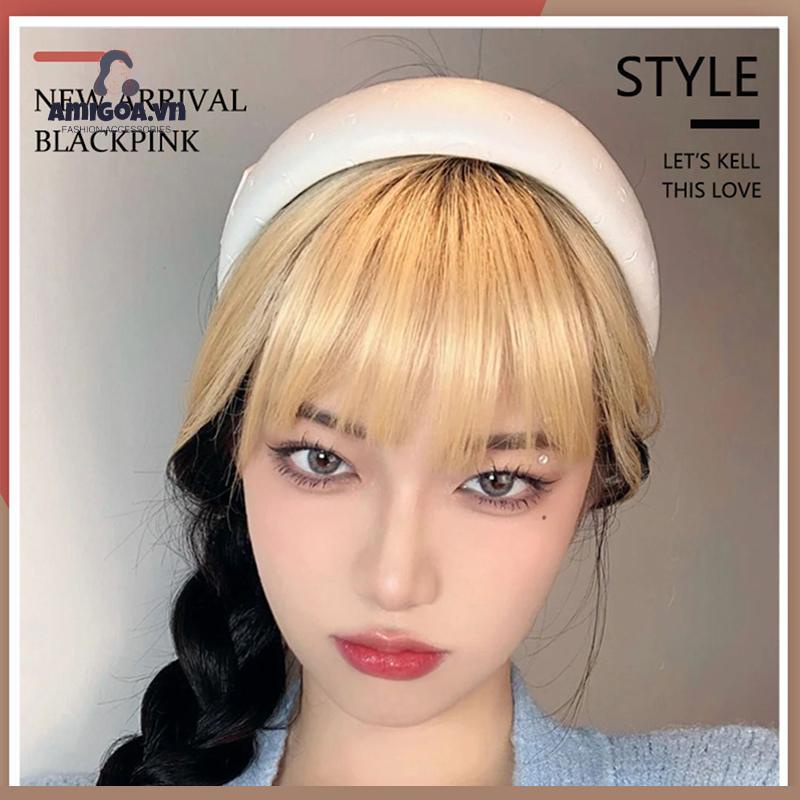 ✨✨ Tóc mái bằng giả nhuộm tông vàng thời trang