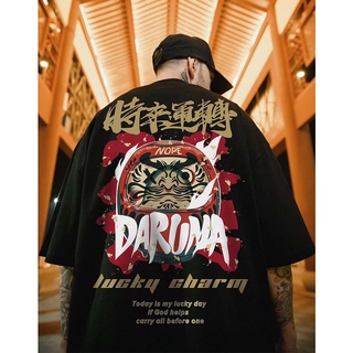 Áo thun tay ngắn dáng rộng thoải mái phong cách trung hoa cho nam
