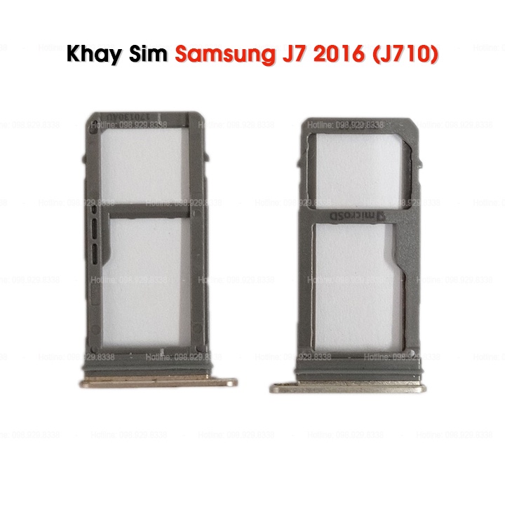 Khay Sim Samsung Galaxy J7 2016 / J710F Màu Vàng Zin Bóc Máy