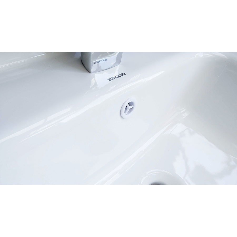 Bộ tủ Lavabo gỗ Polywood phủ Melamine chịu ẩm Eurolife BLV-PM05 Xám nhạt