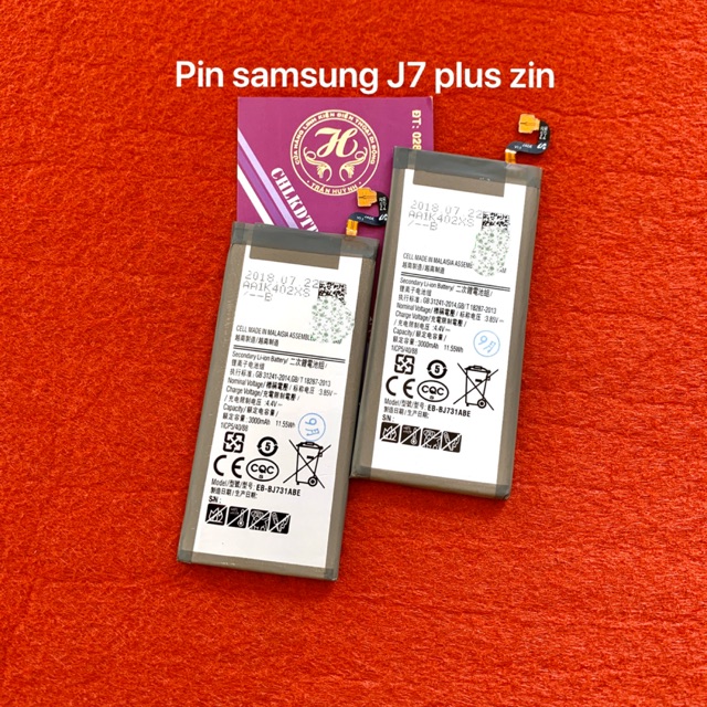 Pin samsung j7 plus zin kí hiệu trên pin EB-BJ731ABE