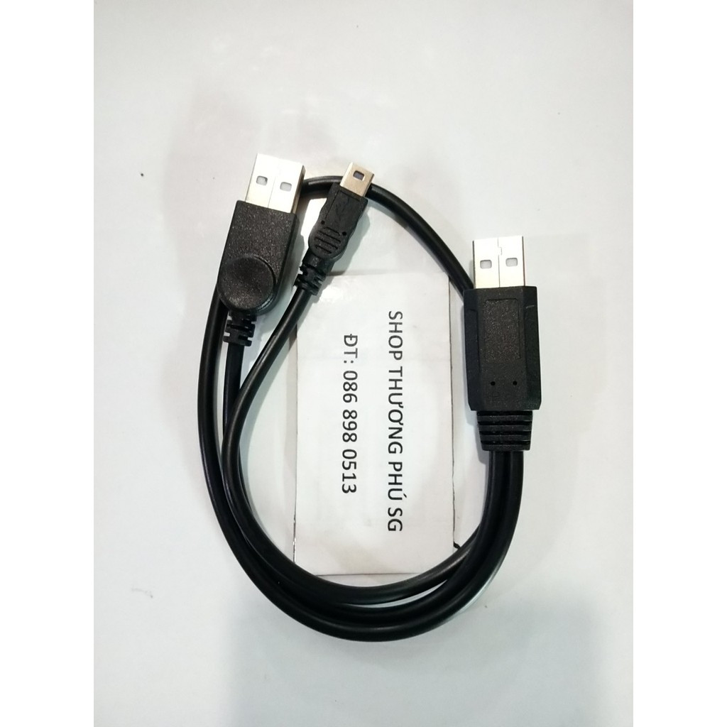 Cáp tín hiệu kết nối 2 đầu USB ra 1 đầu MiniUSB - Hình thang