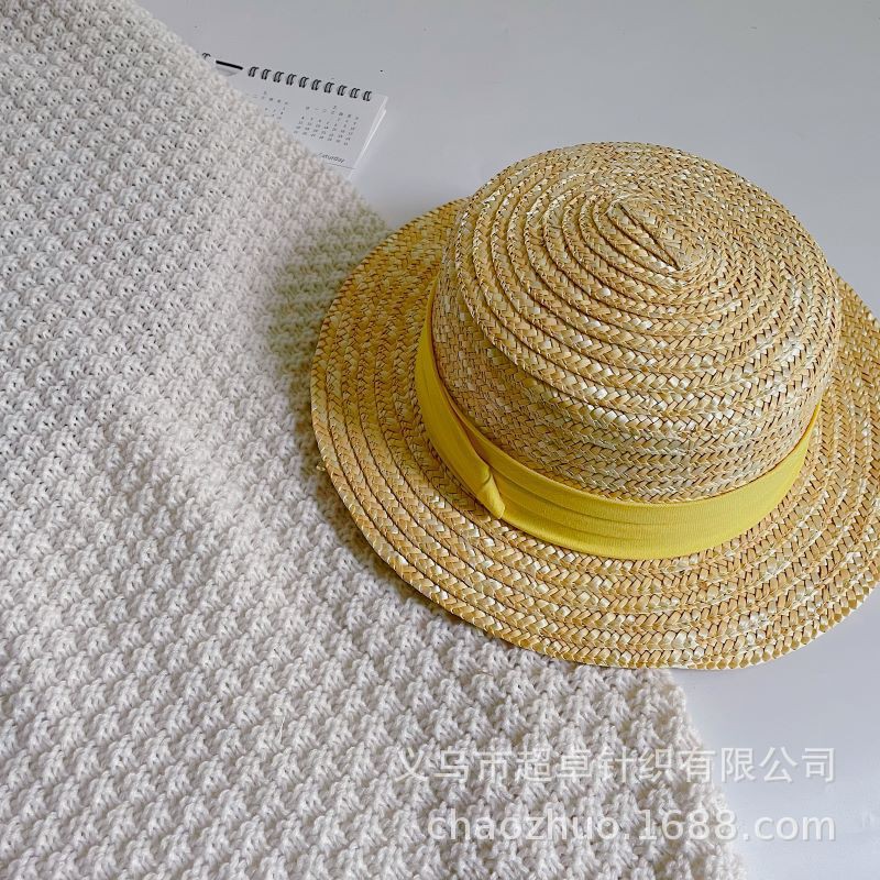 Mũ Cói Vàng Viền Vải Nhiều Màu Cho Bé Trai Bé Gái - Shop Phụ Kiện Trẻ Em Phong Cách Hàn Quốc Moy Kids