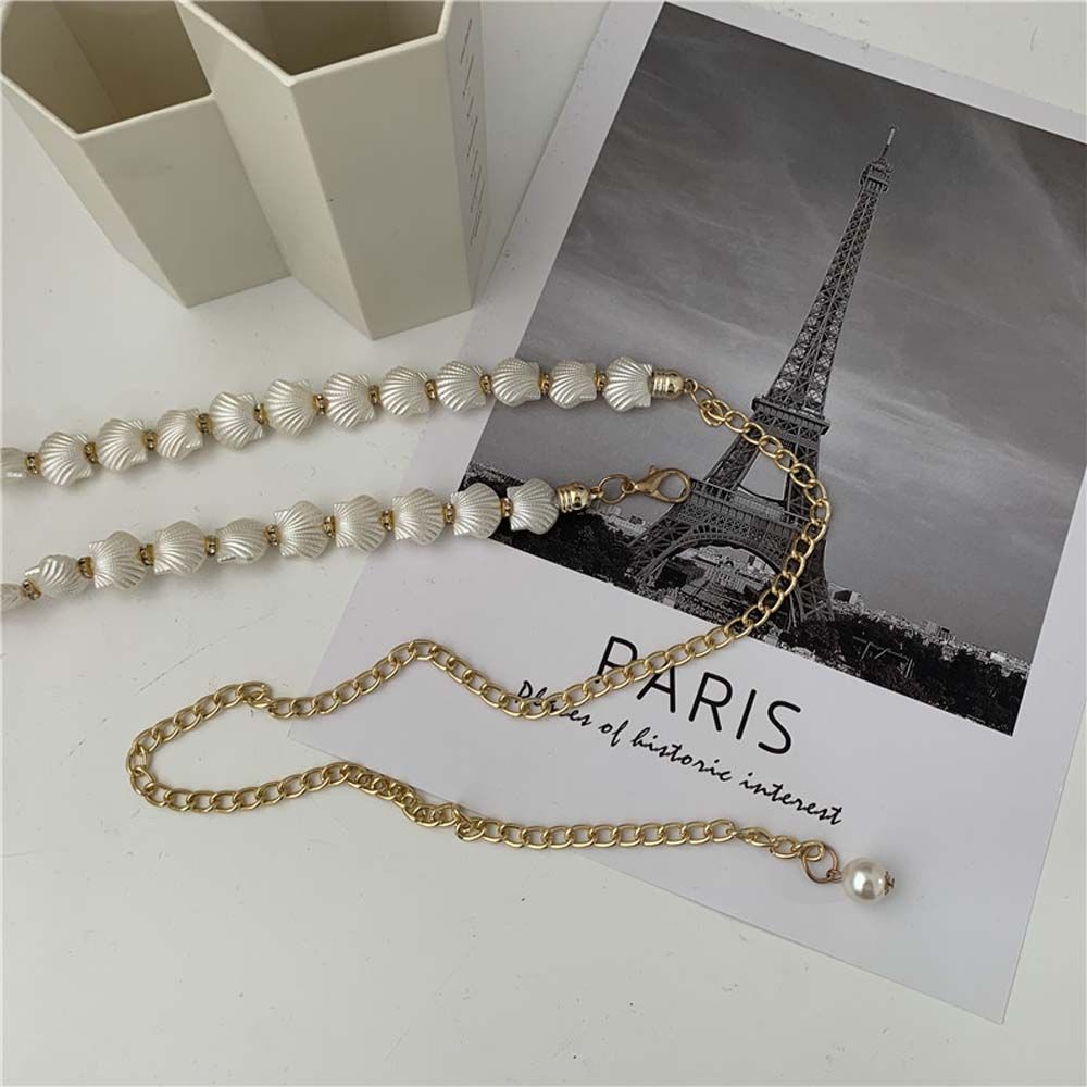 Thắt Lưng Mỏng Đính Ngọc Trai Giả Phối Tua Rua Thời Trang Hàn Quốc Cho Nữ