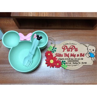 [FREE SHIP _99k] Bộ bát dĩa micky lúa mạch tập ăn dặm cho bé
