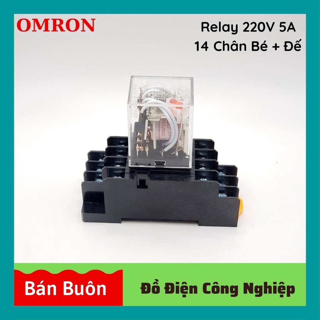 Relay omron 220v 14 chân, rơ le trung gian 220v