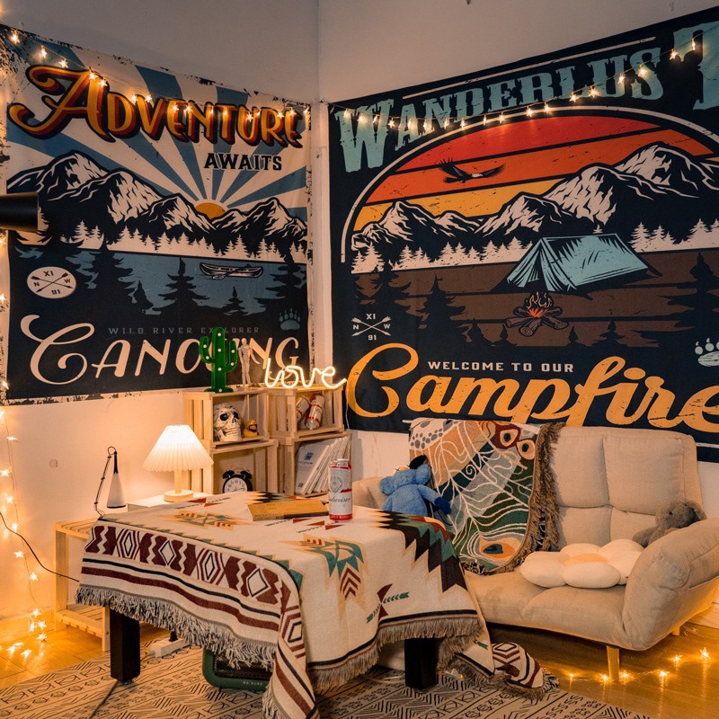 Tấm Vải Treo Tường Trang Trí Phòng Ngủ/Ký Túc Xá Thiết Kế Sang Trọng