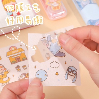 Sticker cô bé dễ thương DIY 1 tấm