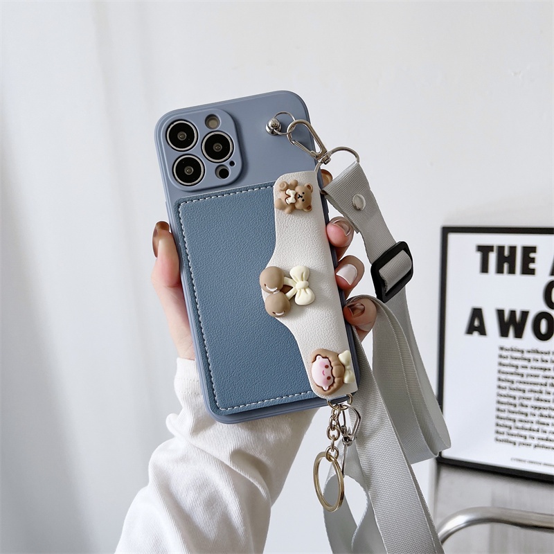 Ốp Điện Thoại Da Kèm Ví Và Dây Đeo Cho Iphone 7plus x xsmax 11 11promax 12 12pro 12promax 13 13promax