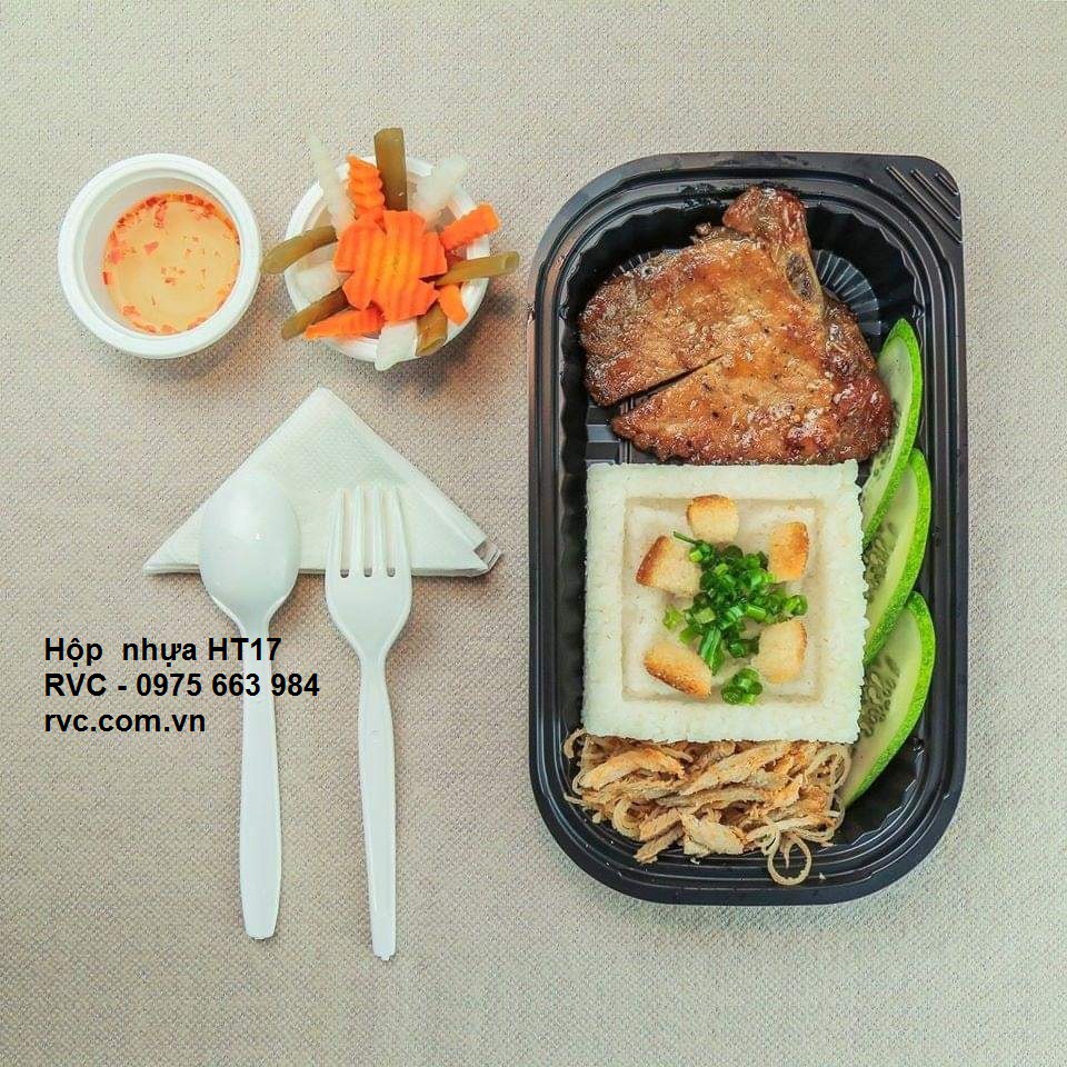 100 hộp nhựa HT17 đế đen đựng cơm