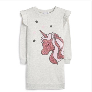 Váy nỉ Pri.mark đính kim sa hình Unicorn