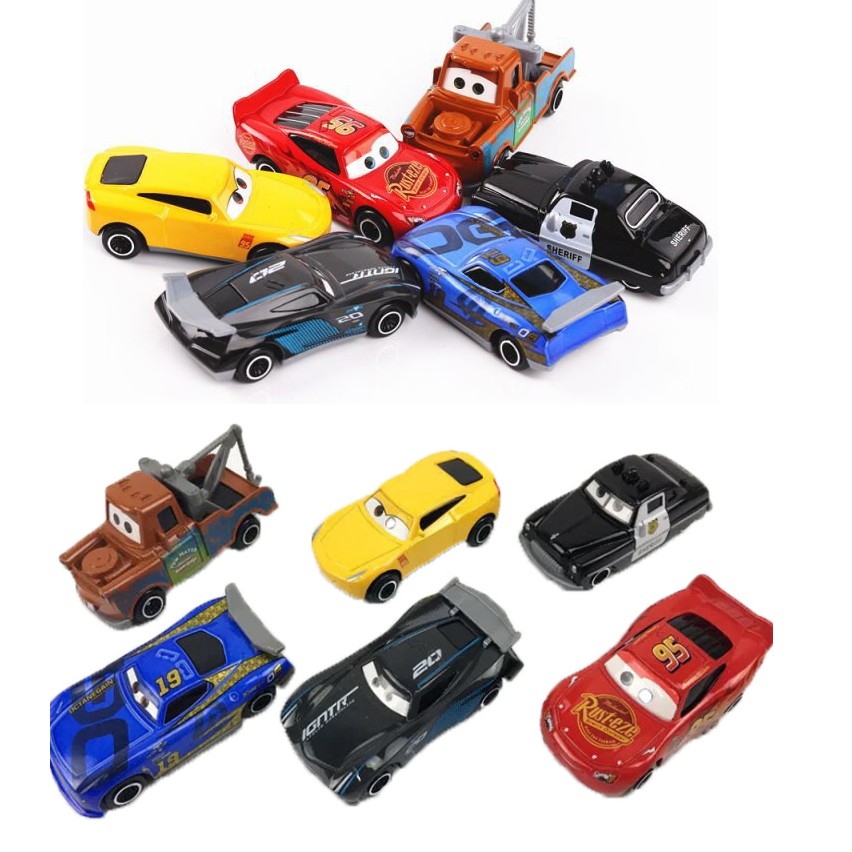 Bộ xe tải Lightning Mc Queen car 3 và 6 xe nhỏ bằng sắt đồ chơi trẻ em nhân vật VƯƠNG QUỐC XE HƠI