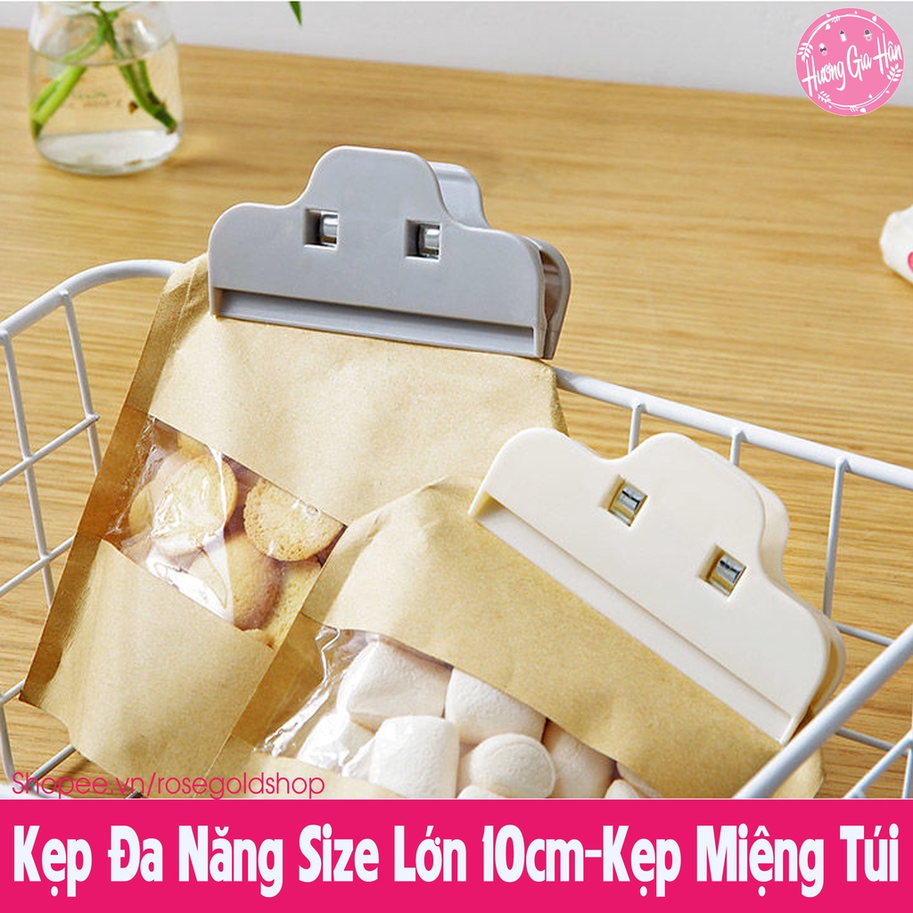 Kẹp Miệng Túi Bảo Quản Thực Phẩm Size Lớn 10cm Siêu Bền, Kẹp Tài Liệu, Quần Áo Đa Năng