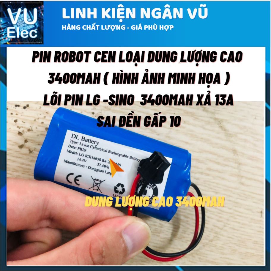 Pin robot hút bụi Ecovacs DUNG LƯỢNG CAO 2600MAH/3400MAH hàng Việt nam CAM KẾT PIN XỊN ( Lỗi 1 đổi 1 trong 3 tháng)