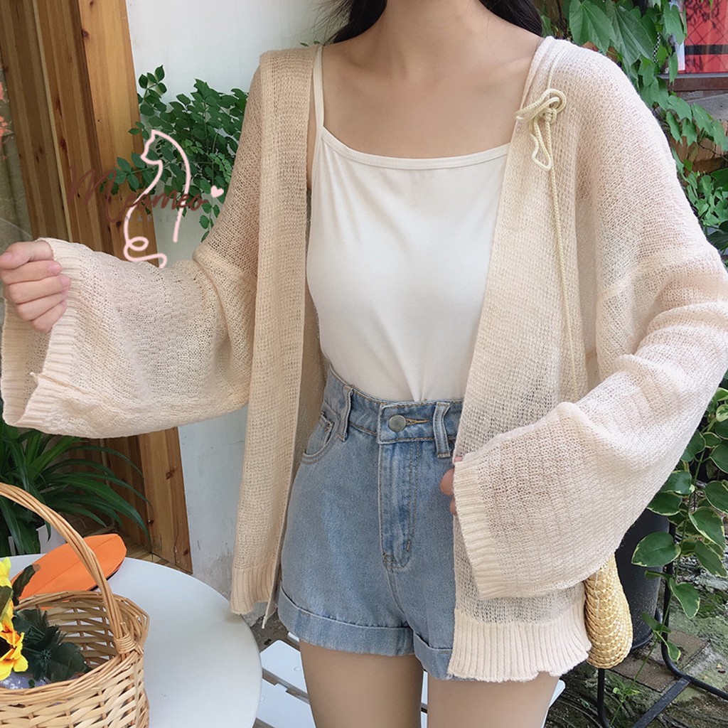 Áo Khoác Cardigan Nữ Lưới - Áo Khoác Mỏng Len Dệt Kim Lên Form Nhẹ Nhàng Mix Đồ Thoải Mái