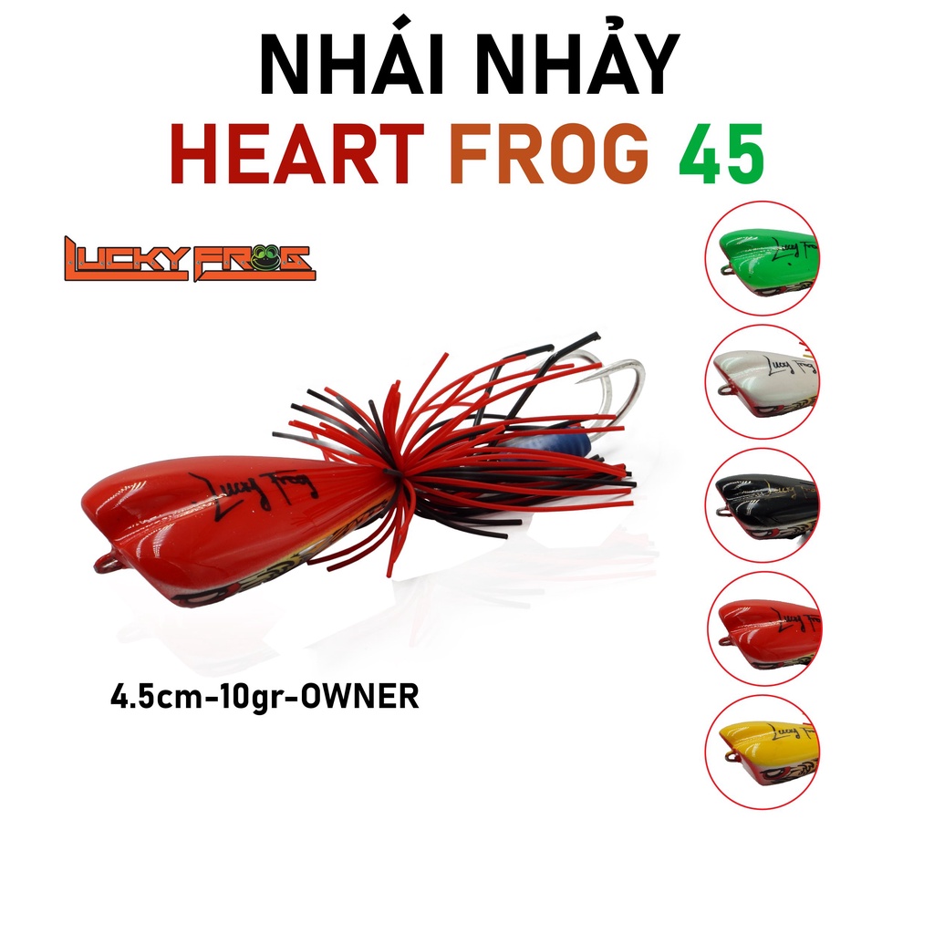 NHÁI NHẢY HEART 45 COLOR - MỒI GIẢ CÂU LURE CÁ LÓC LUCKY THÁI LAN - 4.5CM 10GR