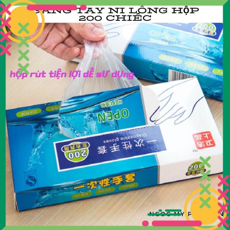 GĂNG TAY NI LÔNG HỘP 200 CHIẾC