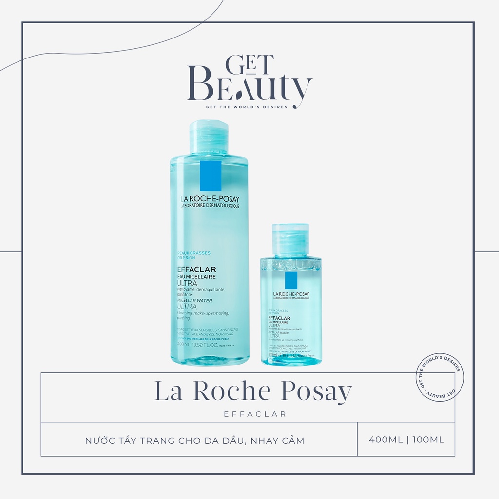 NƯỚC LÀM SẠCH SÂU TẨY TRANG CHO DA DẦU NHẠY CẢM LA ROCHE-POSAY EFFACLAR WATER ULTRA 100ML | 400ML (XANH) | BigBuy360 - bigbuy360.vn