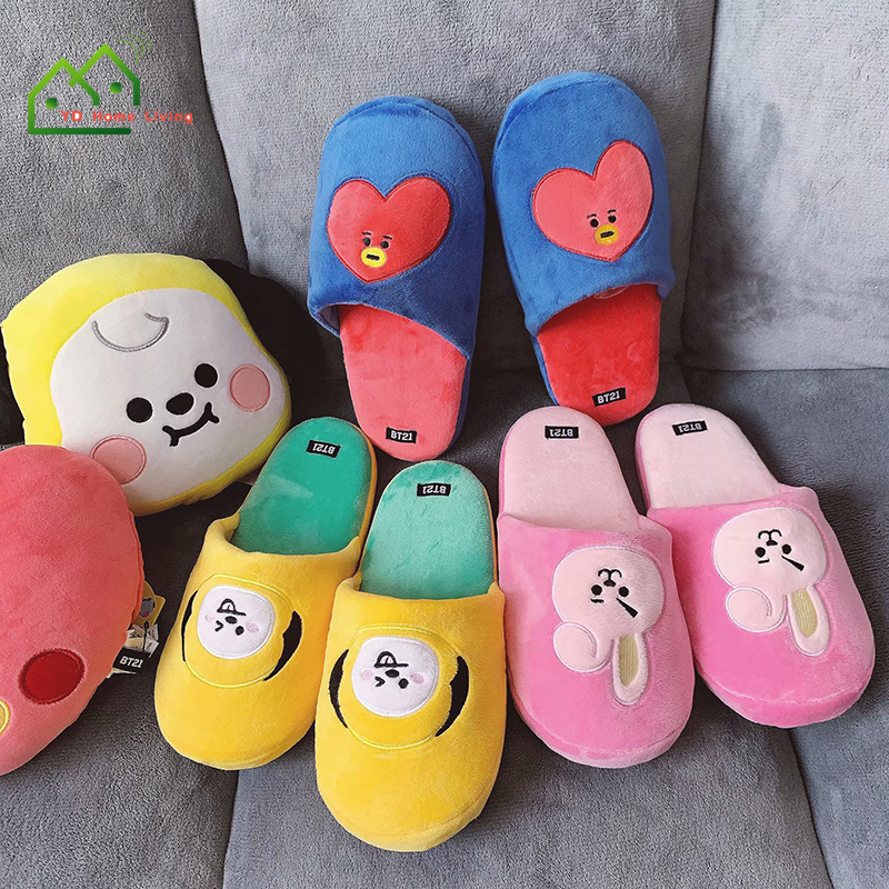 BTS BT21 Dép Bông Mang Trong Nhà Hình Bt21 Dễ Thương