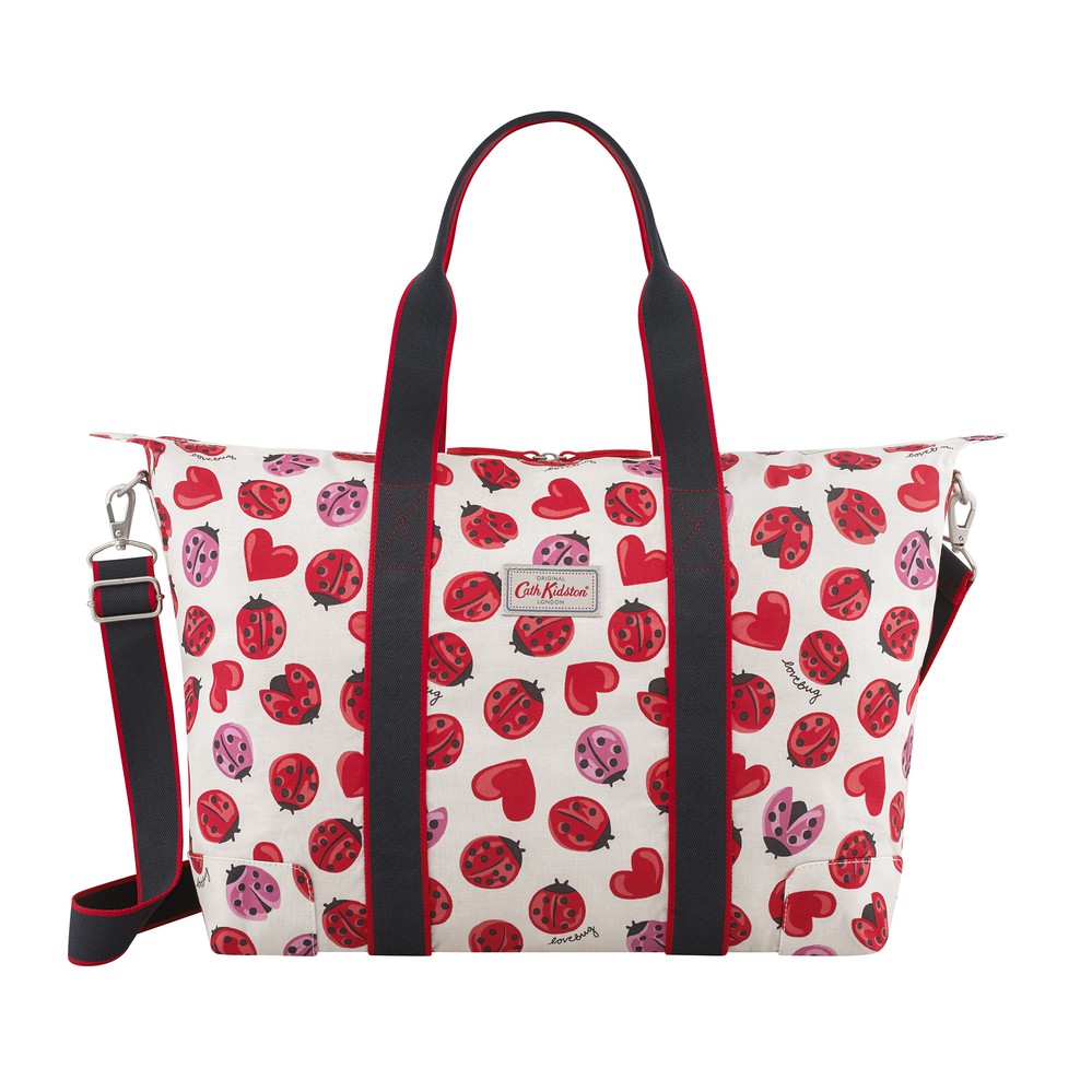 Cath Kidston - Túi du lịch Foldaway Overnight Bag Lovebugs - 984713 - Warm Cream