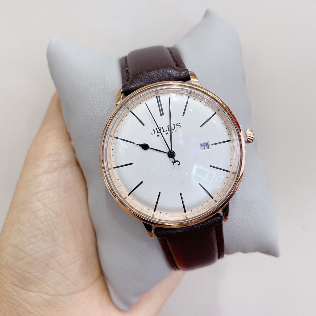 Đồng hồ nam Julius JAH-130 dây da và thép| Julius Official