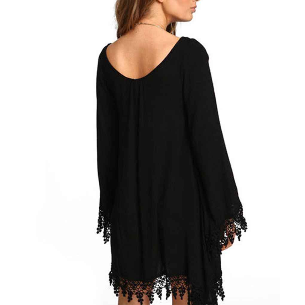 Đầm tay dài form rộng phối ren hoa thời trang cho nữ | BigBuy360 - bigbuy360.vn